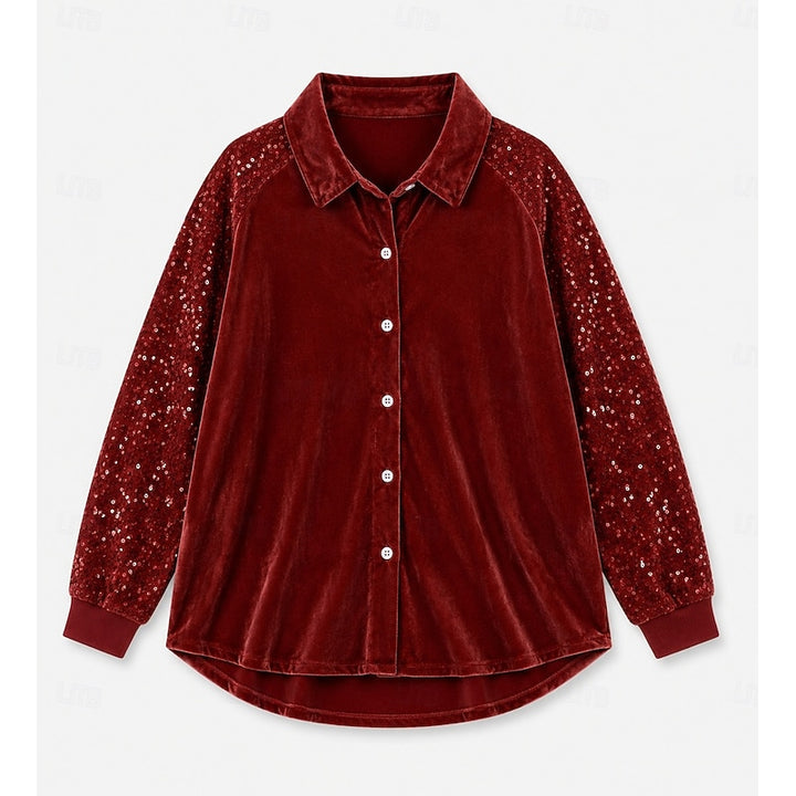 Edeltraud | Elegante Bluse mit Glitzer-Ärmeln