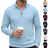 Heiko | Strukturiertes Troyer-Sweatshirt mit kurzem Reißverschluss