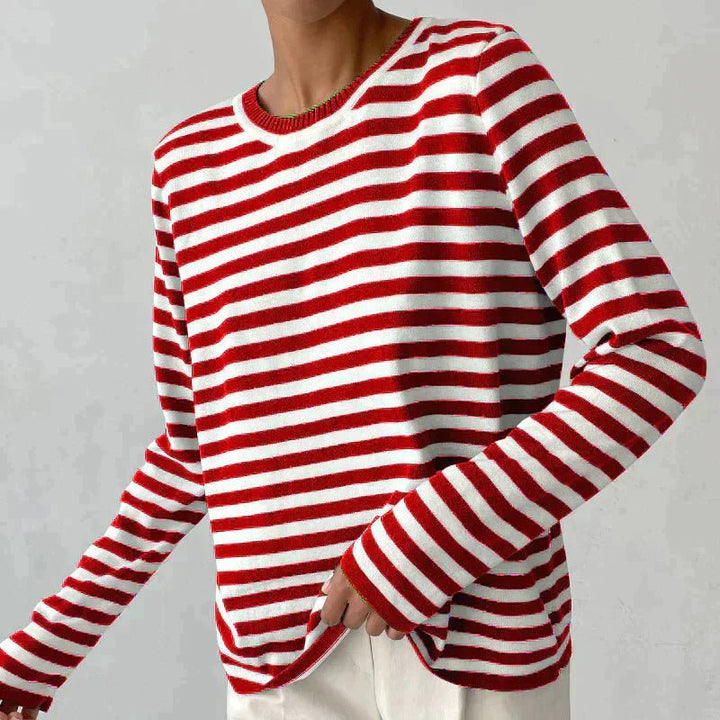 Ulrike | Lässig geschnittener Streifen-Pullover