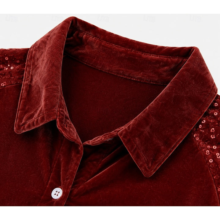 Edeltraud | Elegante Bluse mit Glitzer-Ärmeln