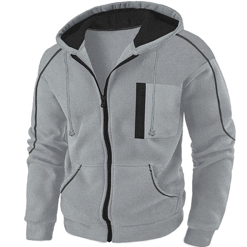 Arne | Sportliche Kapuzenjacke mit Zweifarben-Akzent