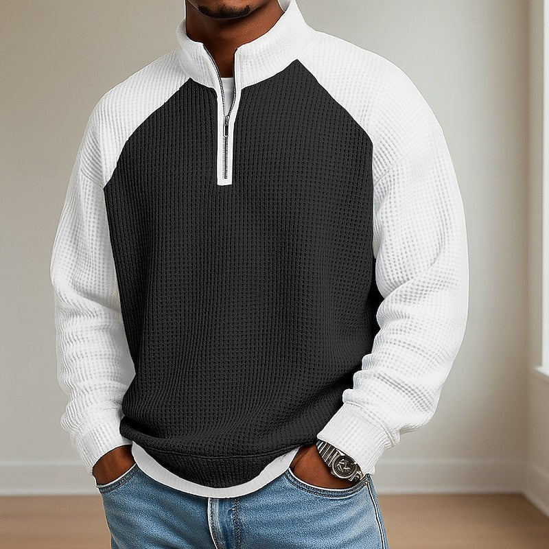 Benno | Sportlich-eleganter Troyer-Poloshirt mit Stehkragen