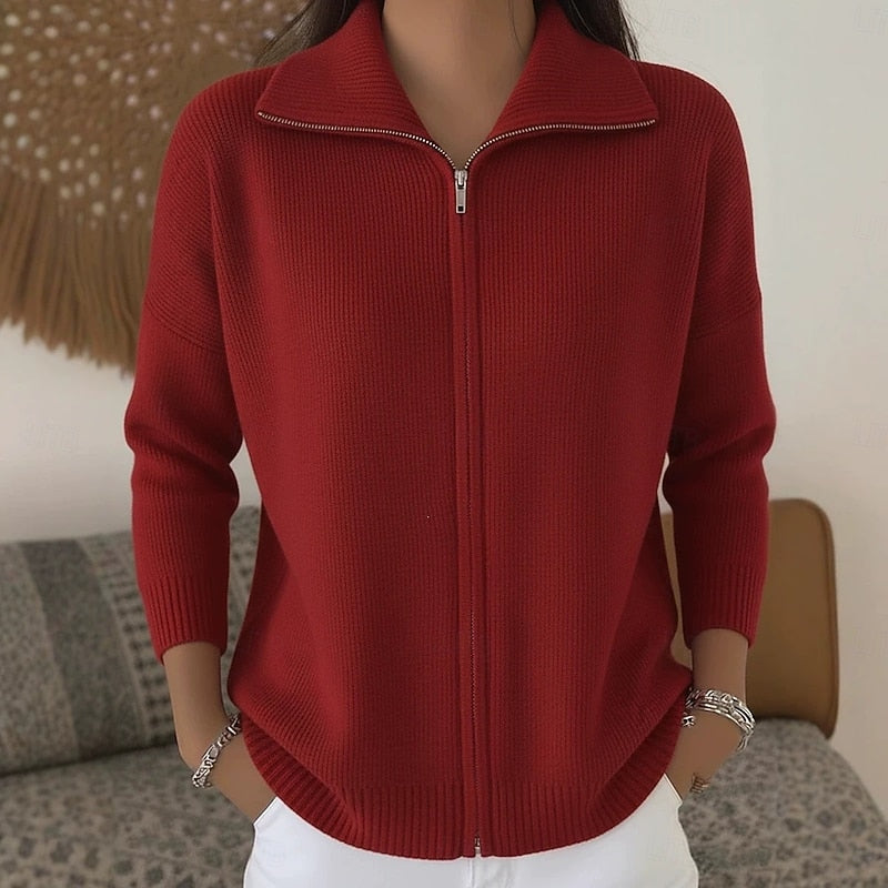 Annegret | Elegante Zip-Strickjacke