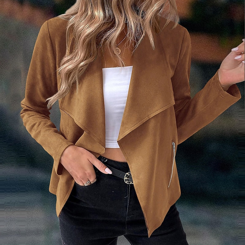 Anke | Elegante Kurzjacke mit Wasserfallkragen