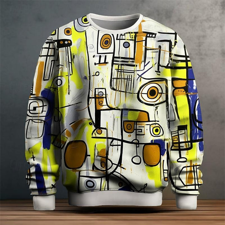Gunter | Kunstvolles Rundhals-Sweatshirt