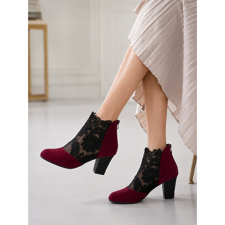 Irmtraud | Festliche Stiefeletten mit Blockabsatz
