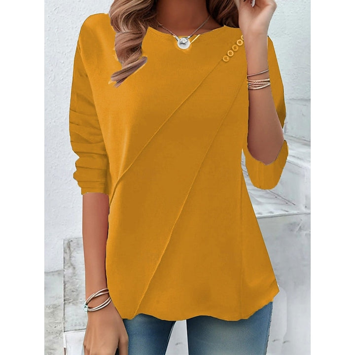 Rosa | Fließendes Longsleeve mit Knopfdetail