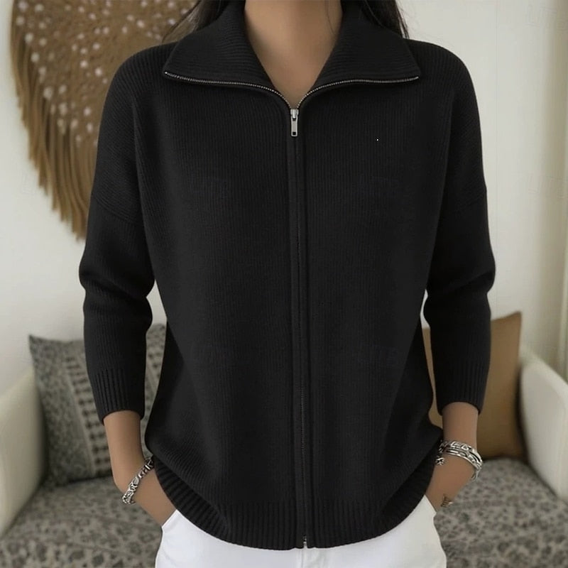 Annegret | Elegante Zip-Strickjacke