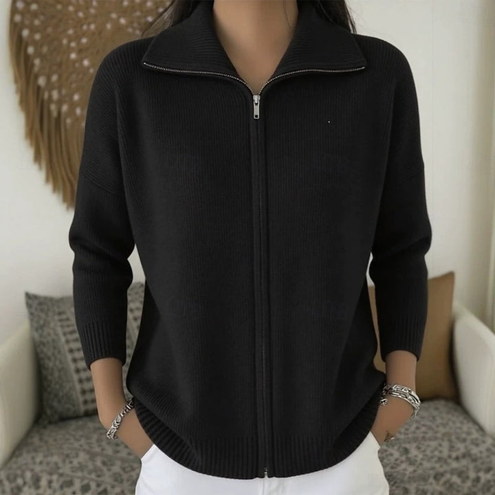 Annegret | Elegante Zip-Strickjacke