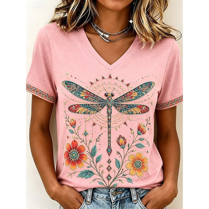 Sieglinde | Sommerliches Kurzarm-Shirt mit V-Ausschnitt