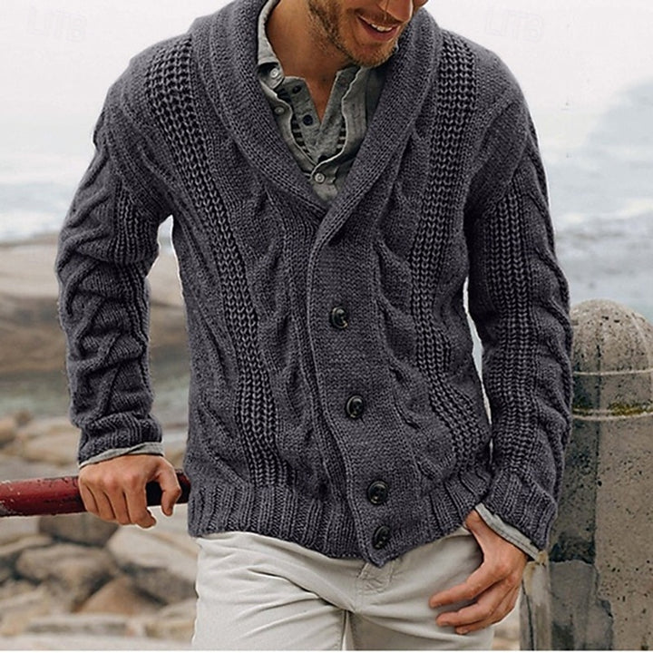 Erhard | Grobstrick-Cardigan mit Schalkragen