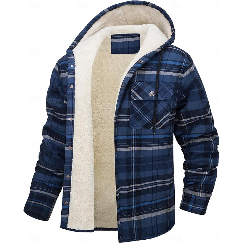 Jörg | Gefütterte Hemdjacke mit Kapuze